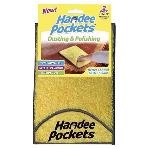 Handee Pockets Handee Pockets Microfiber Cleaning Cloth 6.25 in. W X 9.75 in. L 2 pk 33424 - main